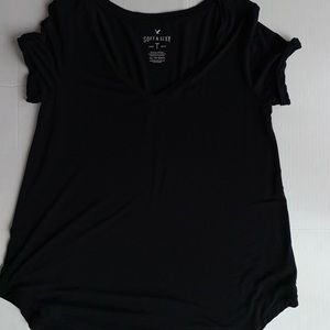 Flowy black sort sleeve shirt NEVER WORN